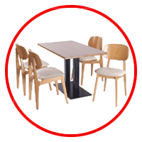 restaurant table and chairs set