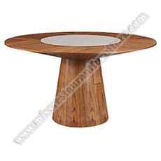 wooden round cafe tables_wood restaurant tables 1007_Design cafe room round solid wood dining table top with round table base, beautiful 6 seat ash wooden round cafe tables