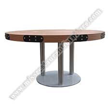 wood restaurant tables 1105_customize MDF round tables_8 seater round MDF tables