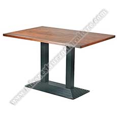 oak restaurant dining tables_wood restaurant tables 1108_High quality 1.2 meter solid wood oak restaurant dining/coffee room tables top with retro cast iron table base