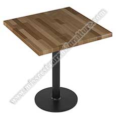 fast food splice tables_wood restaurant tables 1212_Fast food room/dining room small square splice plate wood dining tables top with iron table base