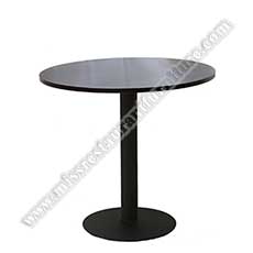 fireproof round diner tables_wood restaurant tables 1217_Wholesale cheaper black fireproof laminate 60/70/80cm round diner tables top with iron table base