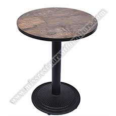 plywood diner round tables_wood restaurant tables 1218_Antique design diner round plywood with laminate restaurant tables with chrysanthemum iron table base