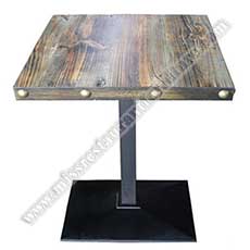antique plywood diner tables_antique copper nails tables_wood restaurant tables 1245