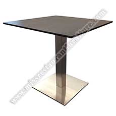 black MDF cafe tables_wood restaurant tables 1246_coffee room square solid wood/MDF black color 2 seater cafe tables/ dining room tables with square iron table base