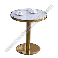 round white marble tables_marble restaurant tables 1505_New design modern marble dining room table round white quartz stone dining table top with round golden color chrome steel table legs