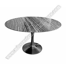 round stone diner tables_marble restaurant tables 1530_Natural white and black stone coffee room/diner tables furniture round natural dining marble tables top with black iron tulip shape table base