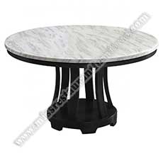 customize round marble tables_marble restaurant tables 1536_Customize 59 inch dining room round marble table white natural stone 8 seat restaurant tables top with wood round table base