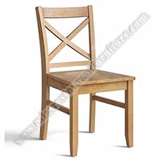 _wood restaurant chairs 2004_Factory price rustic wood crossing back solid birch wooden restaurant dining chairs