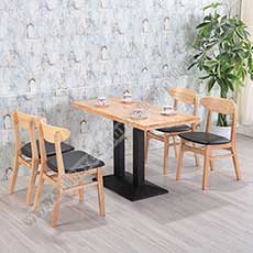 restaurant dining table set_restaurant table and chairs 3006_High quality commercial beech wood dining tables and chairs set, natural wood color restaurant table and wood chairs set