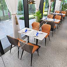 marble dining table and chairs_restaurant table and chairs 3018_Marble modern dining table 4 seater leather dining chairs, french style luxury marble dining table and leather chairs furniture