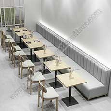 restaurant table and booths 3301_wood restaurant table and booth sofas_dining table and leather booth seating set