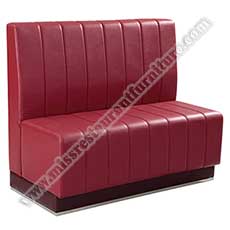 restaurant leather booth seating_restaurant booth seating 5001_Modern design red PU leather stripe back seat restaurant booth seating for sale