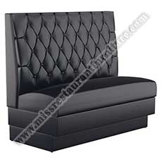 modern button booth sofas_restaurant booth seating 5019_Commercial modern black leather dining booth sofas with button back for dining room design
