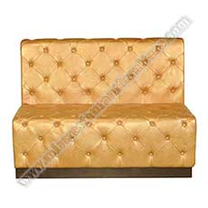 coffee leather booth seating_restaurant booth seating 5027_Classic design golden leather button back and seat bench seats golden coffee room leather booth seating