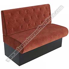 cafeteria fabric bench seating_restaurant booth seating 5031_High quality double seats cafeteria dark red fabric upholstered bench seating button back kitchen fabric booth sofas