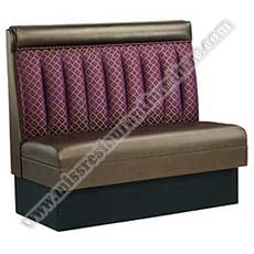 antique dinette bench seating_restaurant booth seating 5052_Cheap price leather restaurant booth furniture antique dinette style stripe back leather bench seating for restaurant