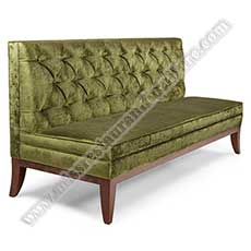 fabric café booth sofas_restaurant booth seating 5209_Single side high back fabric indoor bench booths for restaurant luxury fabric upholstered button café booth sofas