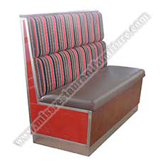 banquette storage booth seating_restaurant booth seating 5256_Restaurant banquette buffet display catering bench seating durable wood restaurant storage booths with metal décor
