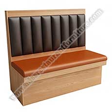 bench seating with storage_restaurant booth seating 5273_Wood frame bench seating with storage in bottom design dinner custom stripe back storage bench