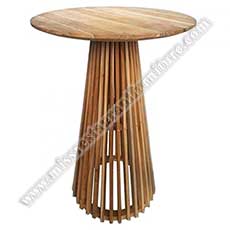 restaurant bar tables 6008_classic stripe birch bar tables_round high bar tables