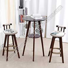 bar table and chairs set 6602_round wood high bar table set_pub high table and chairs set