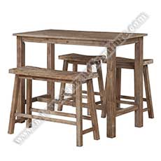 bar table and chairs set 6605_antique oak bar table and barstools_customize wood high table set