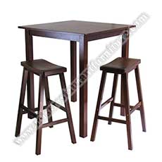 wood dining bar table and chairs_retro wood high table and barstools_bar table and chairs set 6609