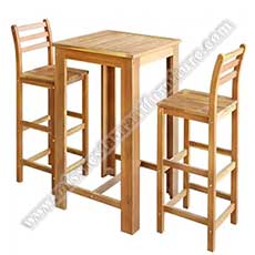 bar table and chairs set 6610_rustic wood pub high table set_square wood high bar table set