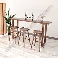 bar table and chairs set 6612_fast food high table and chairs_long wood bar table set