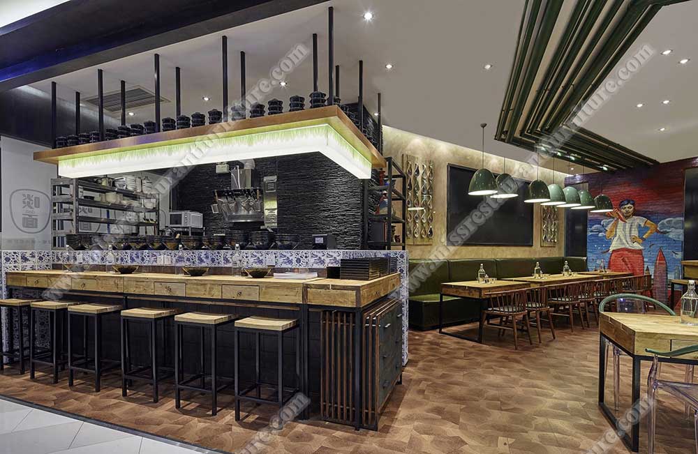 China Jinjiang danmian restaurant furniture_loft style iron high bar tables and high bar stools