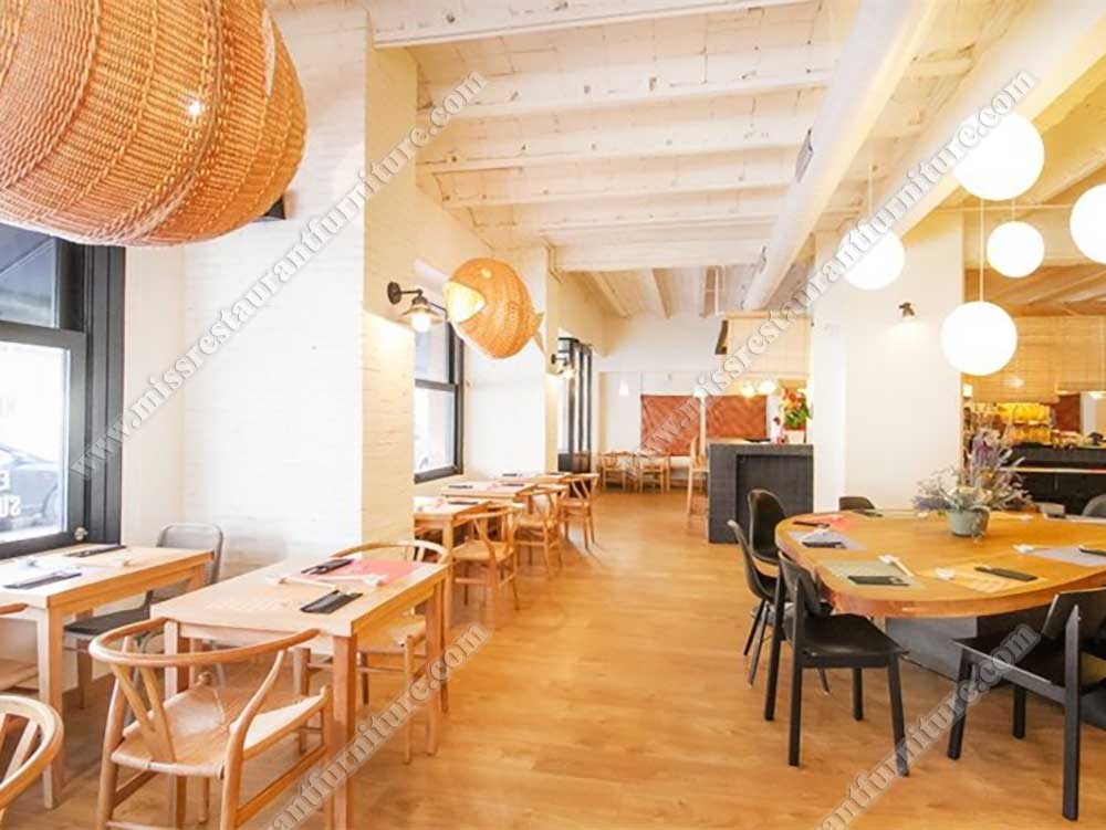 Japan Feten sushi restaurant furniture_square wood restaurant table and wood Y chairs set