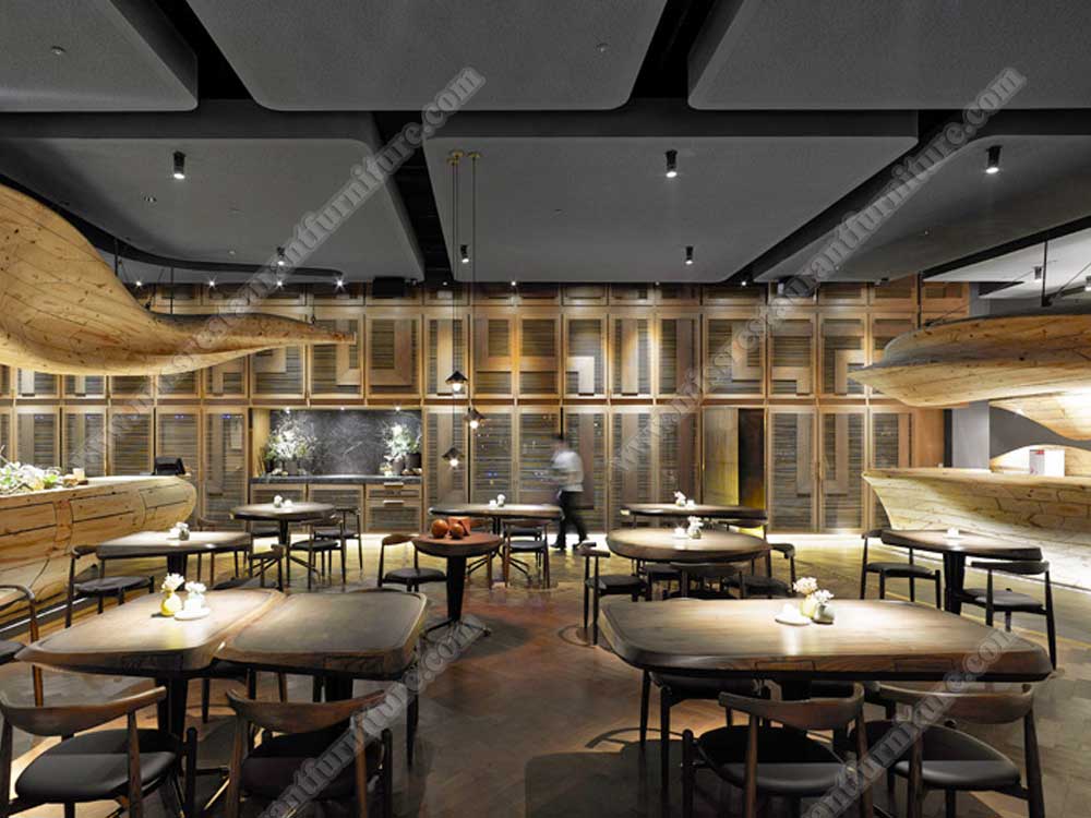 China Taipei RAW restaurant furniture_customize wood dining table and wood Ox chairs