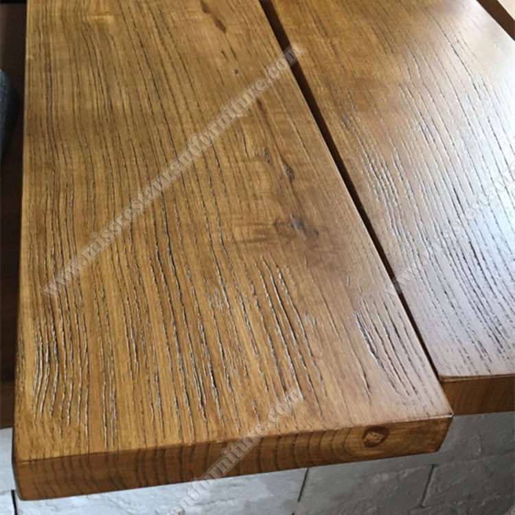 Restaurant rustic wood dining table tops durable solid wood table top slab